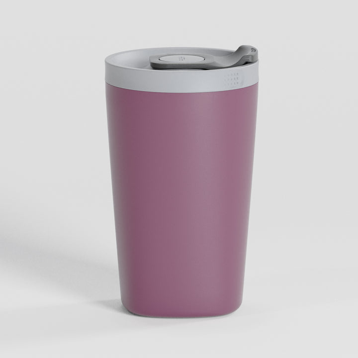 12oz PushSip™ Coffee Mug - Plum with Engraving