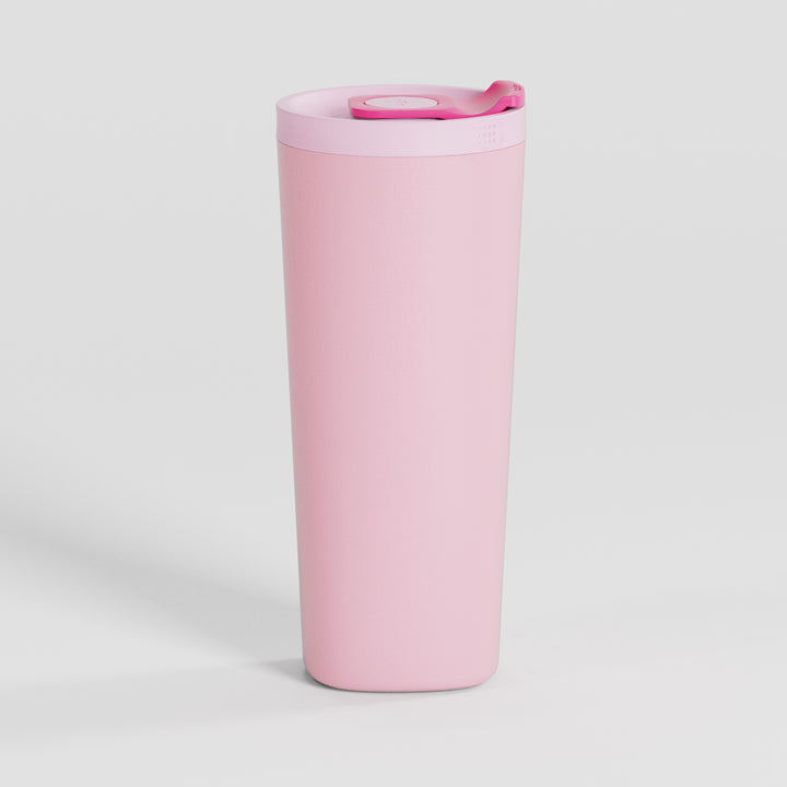 20oz PushSip™ Coffee Mug - Azalea Pink with Engraving
