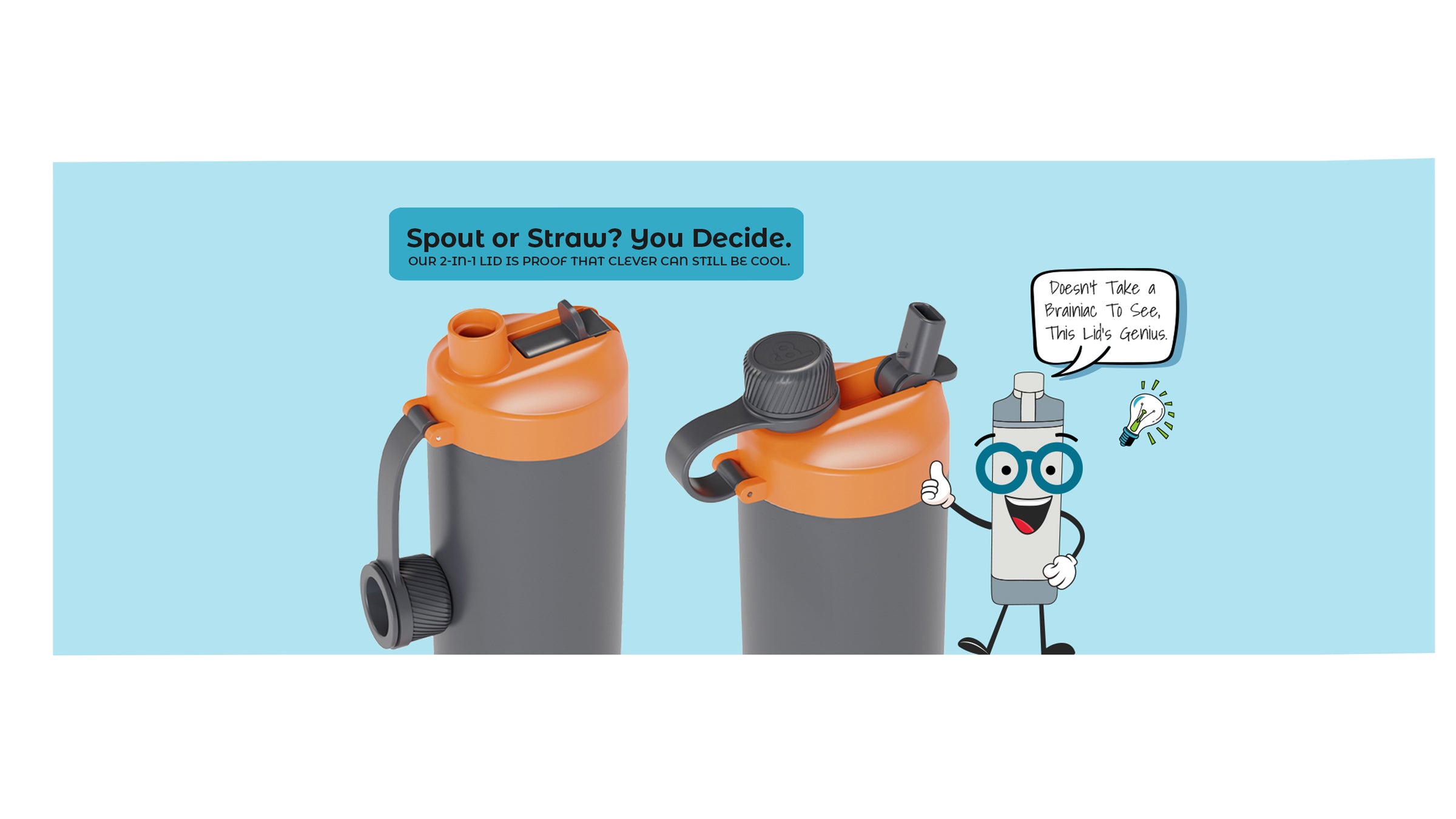 2in1 lid, spout and straw lid image to show both functions..