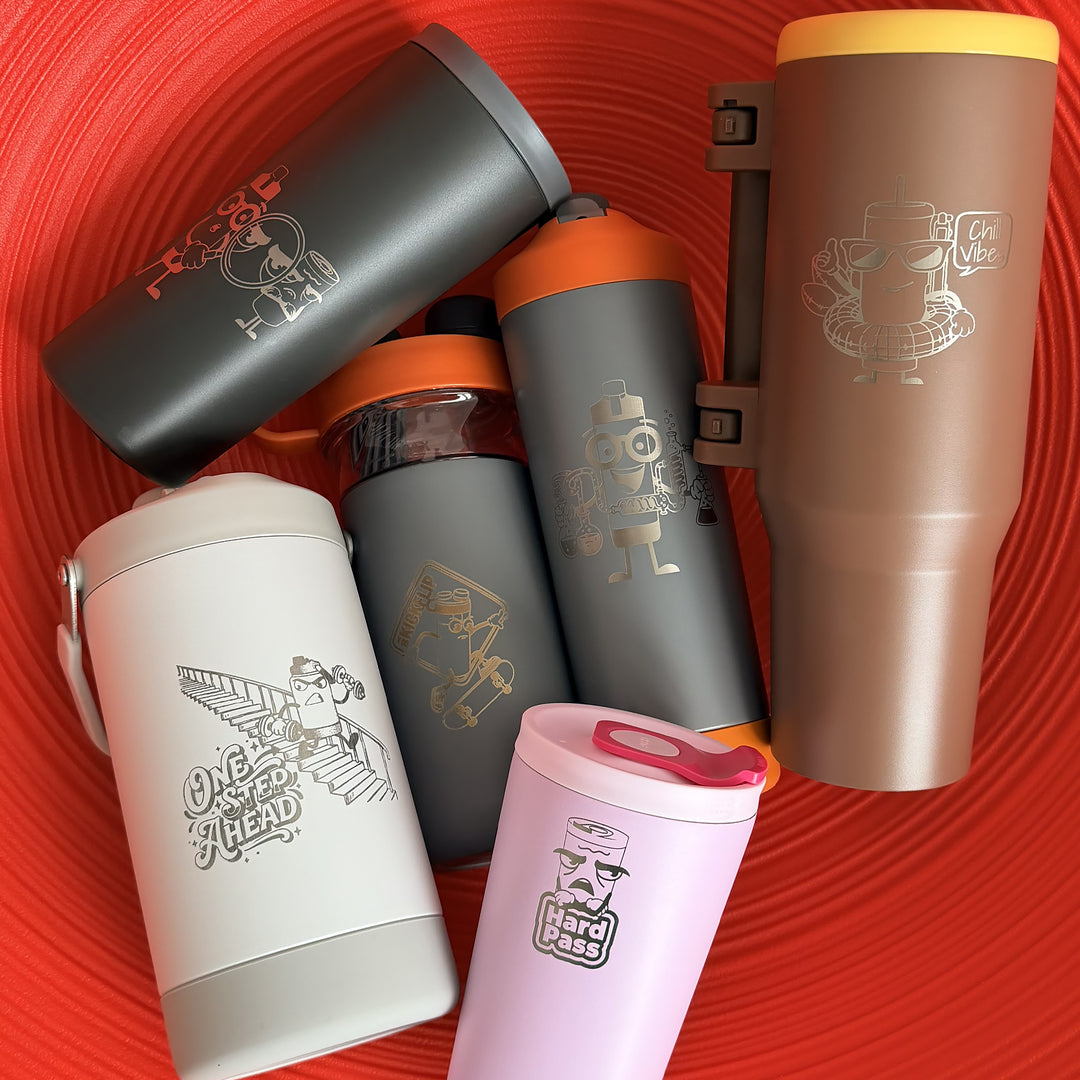 12oz PushSip™ Coffee Mug - Carbon with Engraving