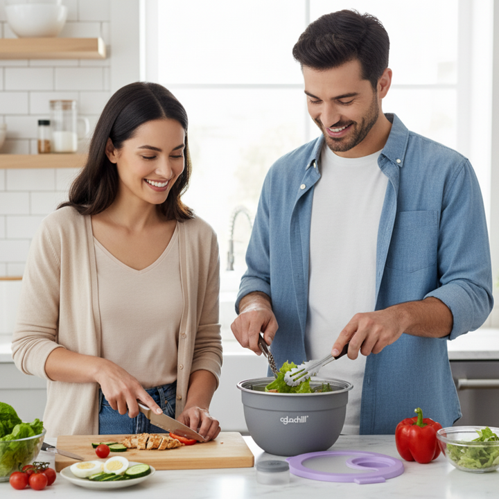 64oz / 2qt Stainless Steel Salad Bowl Kit