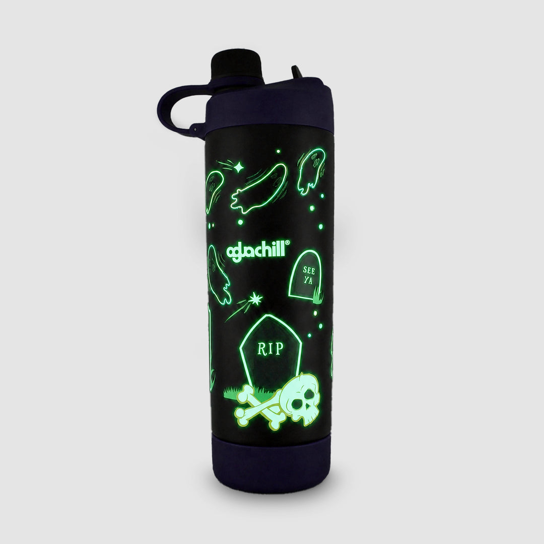 🎃 Halloween Glow-in-the-Dark 22oz 2-in-1 Water Bottle