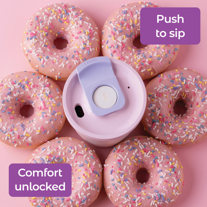 Pushsip_ceramic coating_triple insulated Stainless Steel_coffee mug_comfort unlock botton