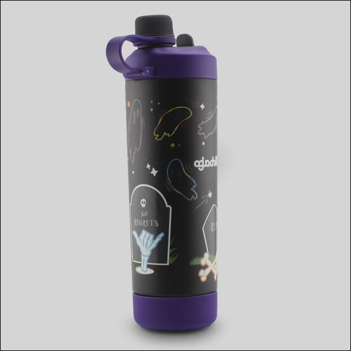 🎃 Halloween Glow-in-the-Dark 22oz 2-in-1 Water Bottle